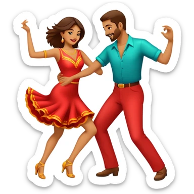Quiero crear emojis de baile de salón, con parejas bailando salsa, o tango, en pareja e individual. sticker