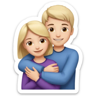 Boy and girl cuddling  sticker