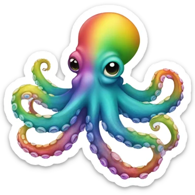 rainbow octopus sticker