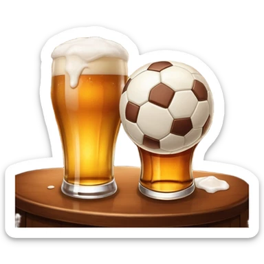 Soccer ball and a pint, no human sticker