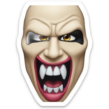 gene simmons kiss mask demonstrates a tongue sticker