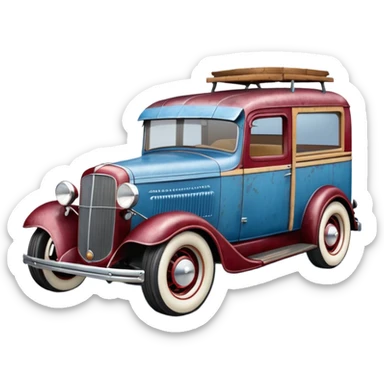 A 1934 rustic old antique rat Chevrolet hot rod caravan that’s blue and cherry pearl  sticker