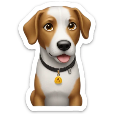 À banking with a dog sticker