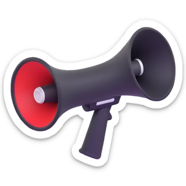 megaphone with sound waves sticker