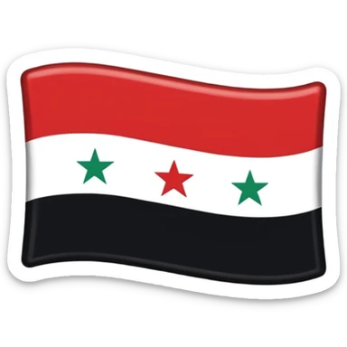 Sticker designed on new syrian flag with 3 red stars sticker
