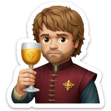 Tyrion lannister drinking with a smirk sticker