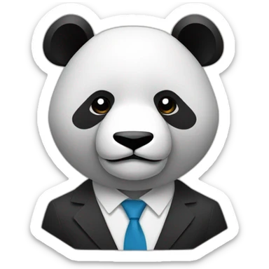 The head is a polygonal panda and the upper body is a suit. sticker