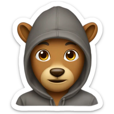 A hoodie with the inscription Minemoose sticker