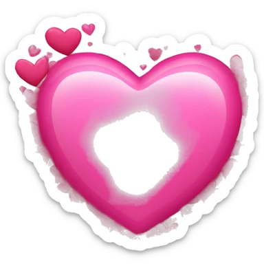 Create a big pink heart with an emoji that’s loved and surrounded by little hearts sticker