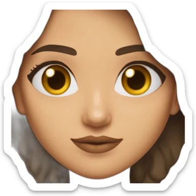 Mujer, pelo castaño, ojos marrones parecida a gal gadot sticker