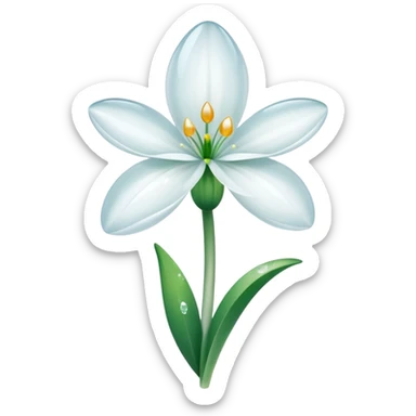 A pinterest magical snowdrop flower with a crystal  sticker