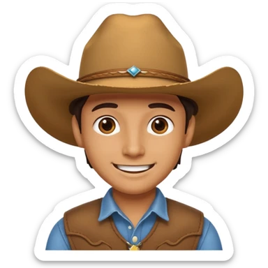 Turn the grinning emoji into one with a cowboy hat on sticker