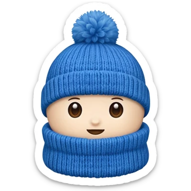 beanie with A fluffy pom-pom sticker