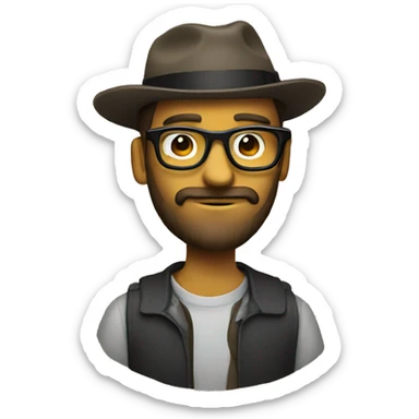 cool hipster writer works in newspaper sticker