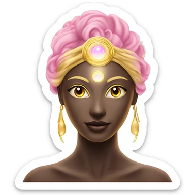 Pleiadian radiant golden diva woman female third eye pink sticker