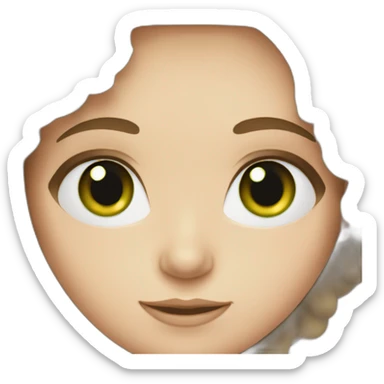 brown haired white girl with green eyes sticker