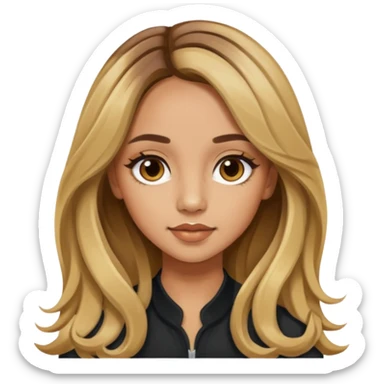 Jade Thirlwall with long brown hair with blonde highlights sticker