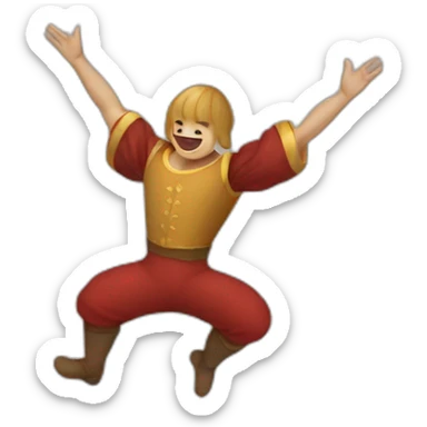 medieval circus acrobat doing a backflip sticker