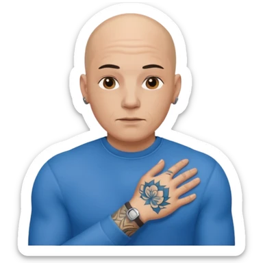 Sujeto pelon vestido de azul tatuado sticker