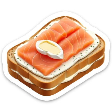 Smoked salmon and cream cheese on toast sticker
