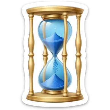 Hourglass of Time — gold frame + blue sand glow sticker