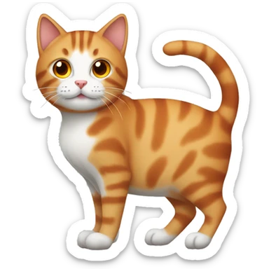 An tabby cat with an orange cat sticker