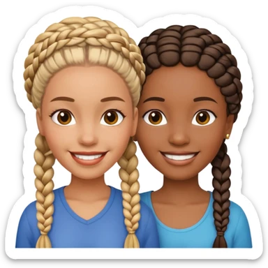 Ma meilleur amie et moi (femme) africaine cheveux tasé sticker