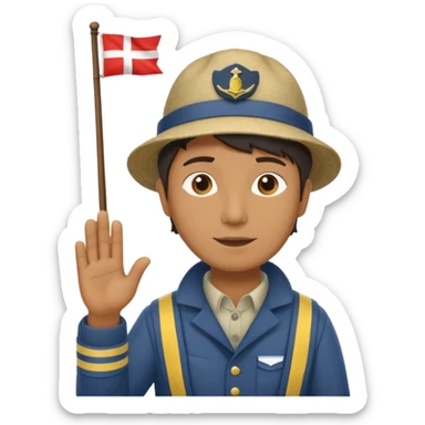 lighthouse Keeper raising signal flag sticker