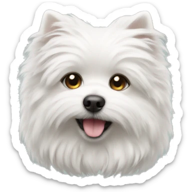 Fluffy white small dog  sticker