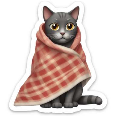 Cat wearing a blanket  sticker