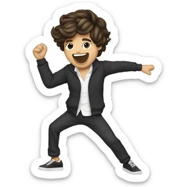 One direction doing a cartwheel singing nadolig llawen  sticker