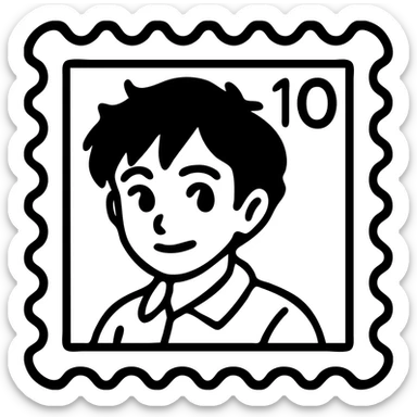 Fill the inside of the stamp with solid white, keeping only the outer area outside the stamp transparent. Preserve the black and white outlined style and all stamp details exactly as in the reference image. sticker