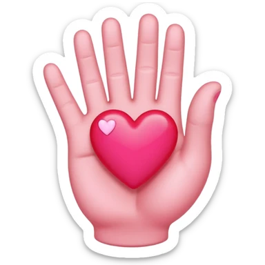 Hand heart 🫶🏻 emoji with a red heart ❤️ inside sticker