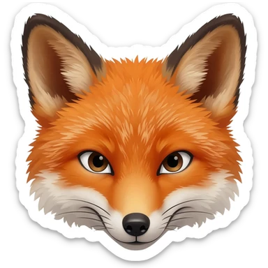 3 fox face sticker