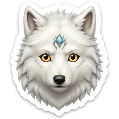 white wolf from Games of throne character face only front face sticker