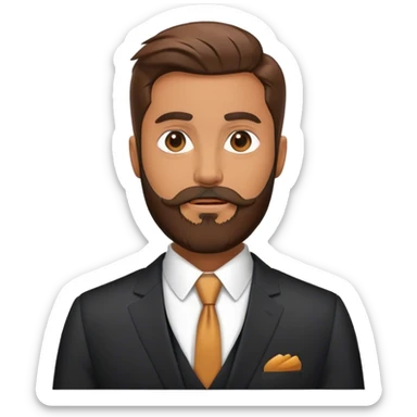 Realistic evil JD Vance with a beard and a suit sticker
