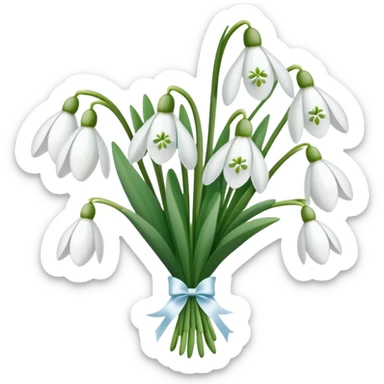 bouquet of snowdrop flowers sticker