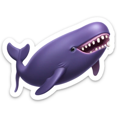 purple sperm whale with open mouth sticker