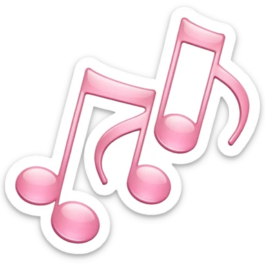 Soft pink notes of music sticker