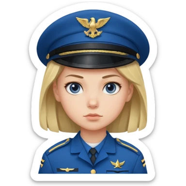 blue uniformed girl soldier sticker