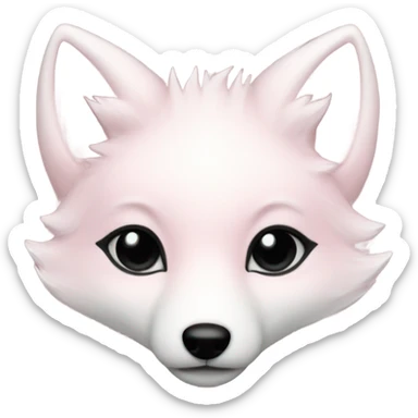 christmas arctic fox pale pink sticker