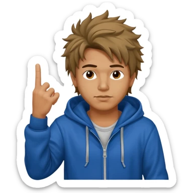 Moreno greñudo con capucha cuba la cara para el dedo del medio hombre sticker