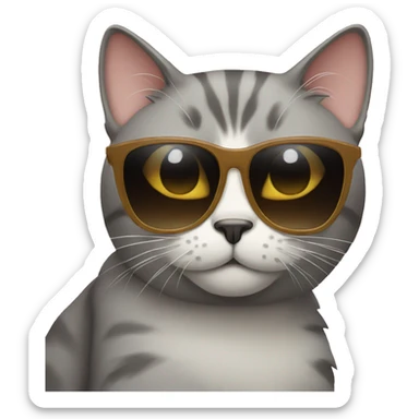 Cat with sunglasses sticker