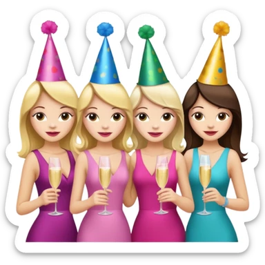 group of girls ready for a bacheloret party sticker