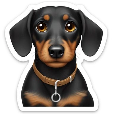Drenched Black and tan wirehair dachshund  sticker