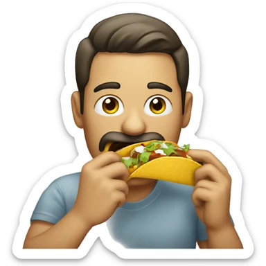 A man eating a taco sticker