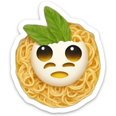 Sunfly in big bowl of ramen that looks like a hot tub sticker