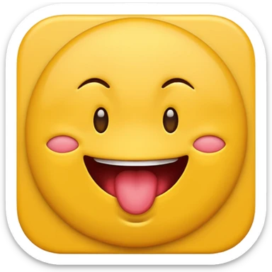 emoji face biting its lip, playful expression sticker