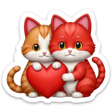 coeur et chats sticker