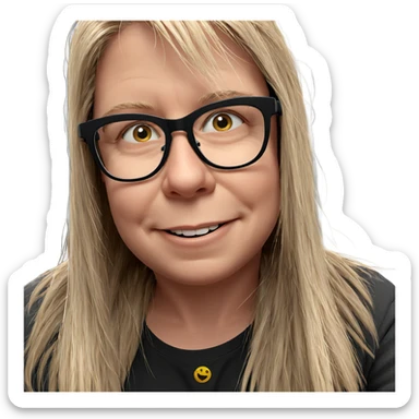 smiling boy with glasses sticker